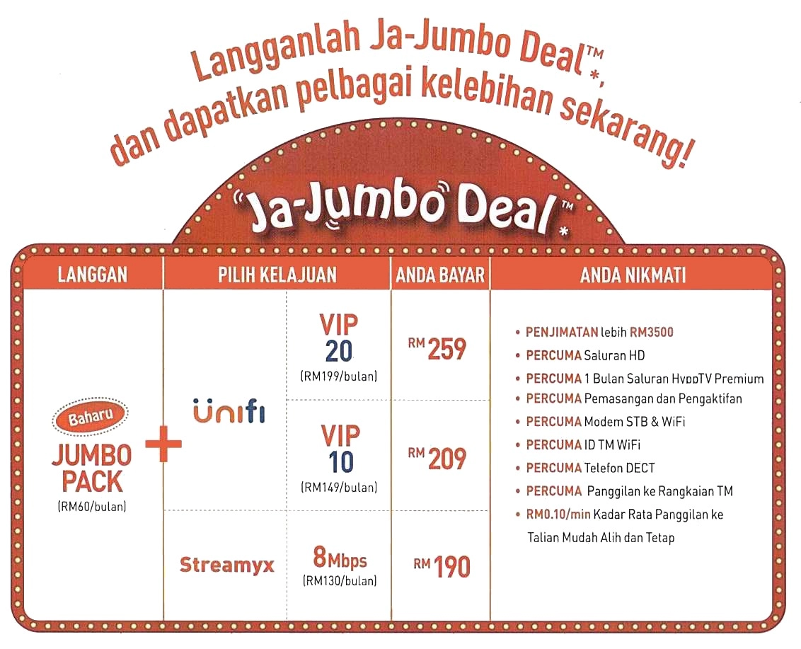 Ja Jumbo Deal - Unifi Promotion 